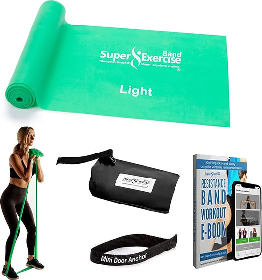 7Ft Long Resistance Bands for Stretching - Resistance Bands Set with Door Anchor - Exercise Bands Including Carry Pouch, E-Book & App - Latex-Free Workout Bands-FlexoryFit