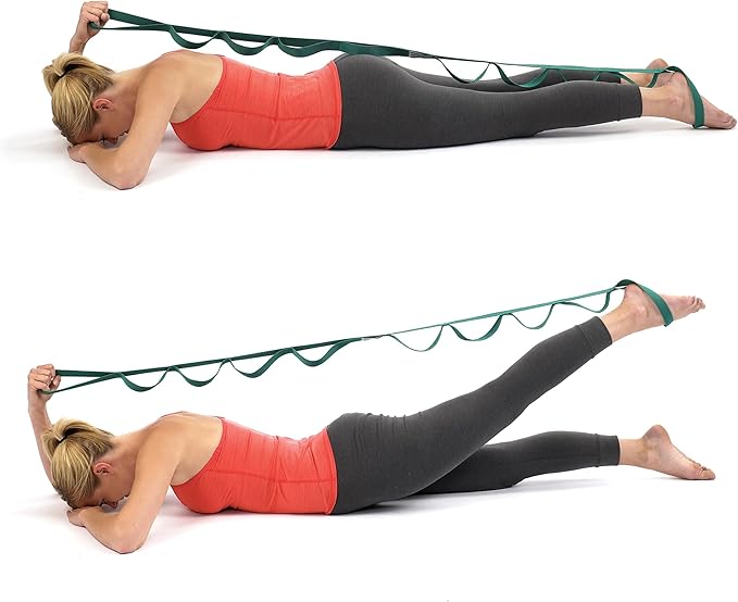 OPTP The Original Stretch Out Strap with Exercise Book, for Flexibility and Mobility Exercises. Stretch Out Straps for Physical Therapy, Yoga Stretching Strap and Knee Therapy Strap. Made in the USA-FlexoryFit