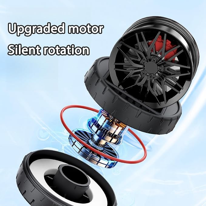 Car Air Freshener,Solar Powered Tires Scents Diffuser,Fashion Automotive Interior Decoration Accessories Purifiers for Car and Home Aromatherapy Dashboard (Silver, 10 * 8 cm)