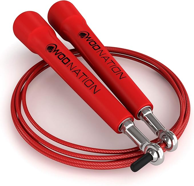 WOD Nation Adjustable Speed Jump Rope For Men, Women & Children - Blazing Fast Fitness Skipping Rope Perfect for Boxing, MMA, Endurance-FlexoryFit