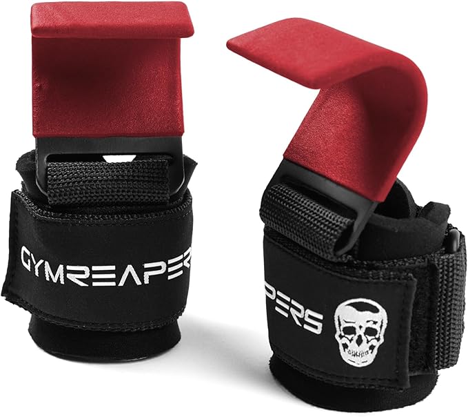 Gymreapers Weight Lifting Hooks (Pair), Heavy Duty Power Wrist Straps Hand Grip Support For Deadlifts, Pull Ups, Shrugs - Gym Gloves For Men and Women-FlexoryFit