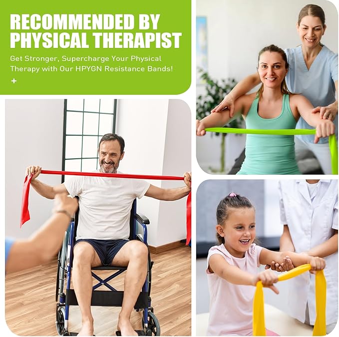 Resistance Bands, Exercise Bands, Physical Therapy Bands for Strength Training, Yoga, Pilates, Stretch Elastic Band with Different Strengths, Workout Bands for Home Gym-FlexoryFit