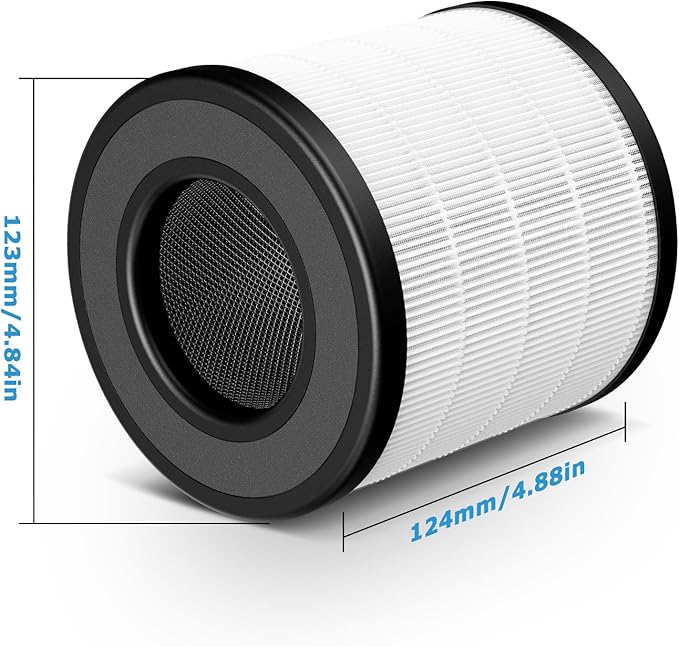 PU-P05/AC201B True HEPA Replacement Filter for FULMINARE PU-P05 Air Purifier and Purivortex AC201B Air Purifier, 3-in-1 H13 True HEPA Air Filters for Dust Smoke Pollen, 2-Pack(Not fit for T10)