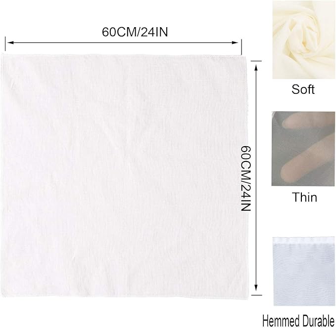 Multi Purpose Food Grade Filter Cloth for Nut Milk,Juice,Cold Brew,Home Brewing - Fine Mesh Strainer (24INX24IN)