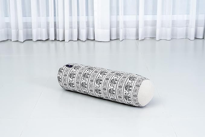 Leewadee Small Yoga Bolster – Shape-Retaining Cervical Neck Roll, Tube Pillow for Comfortable Reading, Kapok Filling, 22 x 6 x 6 inches-FlexoryFit