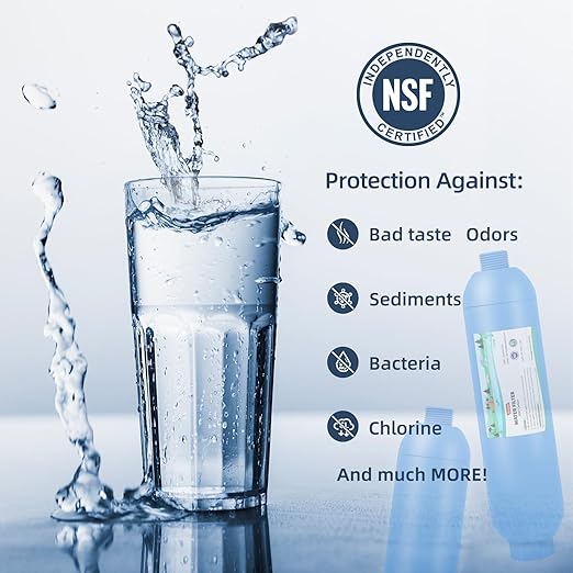 RV Water Filter, Inline Water Hose Filter for Camper, Travel Trailer, Marine, Garden, Pool, NSF Certified, Reduces Bad Taste, Odors, Chlorine