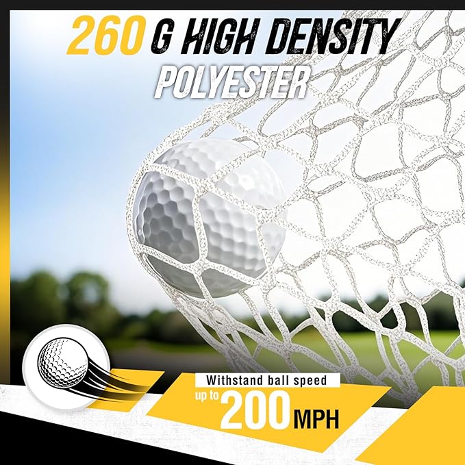 PodiuMax Golf Net, 10x7ft Golf Practice Net and Mat, Noise Reduce Target, 5 Balls, 4 Sandbags, Tee, Carry Bag, Hitting Nets for Backyard Garage, Indoor Driving Chiping, Gift for Men & Golfers
