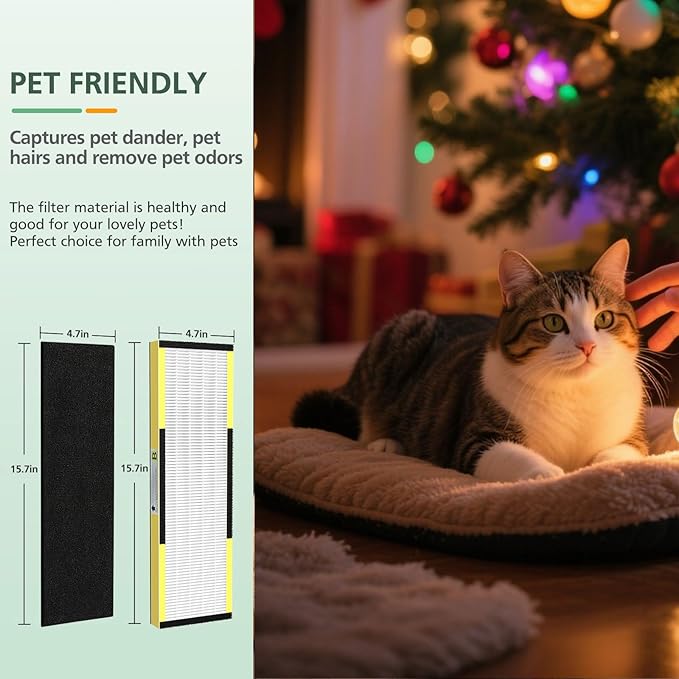 FLT4825 Replacement Filter B Fit for Germ Guardian Air Purifier, ac4825e Replacement Filter Fit for ac4825 AC4825 AC4300 AC4900 AC4825DLX AC4850 CDAP4500 AP2200, 3 True HEPA + 6 Carbon Filters