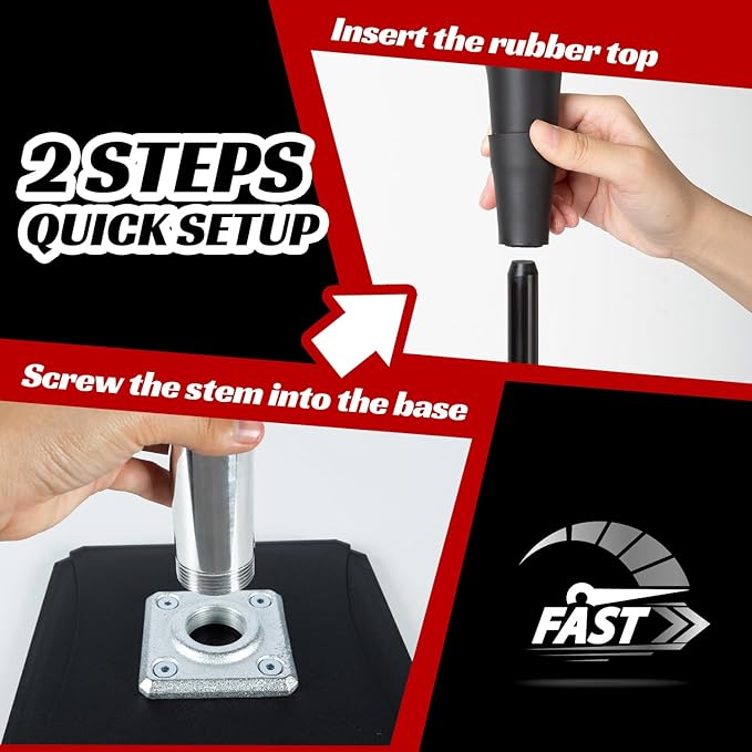 Portable Batting Tee for Baseball/Softball, Height Adjustable 24-46 inches Softball Tee for Kids and Adults,Baseball Tee with Rubber Top,Metal Base,Easy Transport and Assemble Hitting Tee