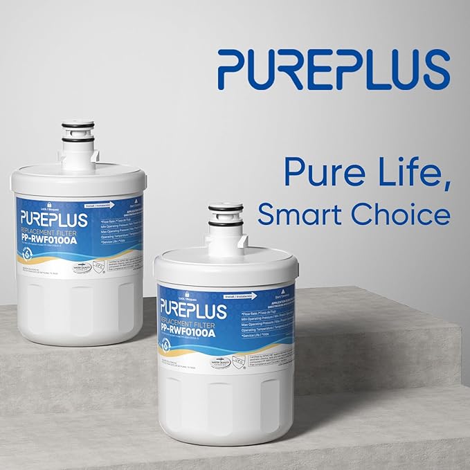 PUREPLUS 5231JA2002A Replacement for LG LT500P, ADQ72910901, GEN11042FR-08, Kenmore 9890, 469890, HDX FML-1, ADQ72910907, LSC27925ST, LFX25974ST, LFX25973D, LFX25973ST Refrigerator Water Filter, 3Pack