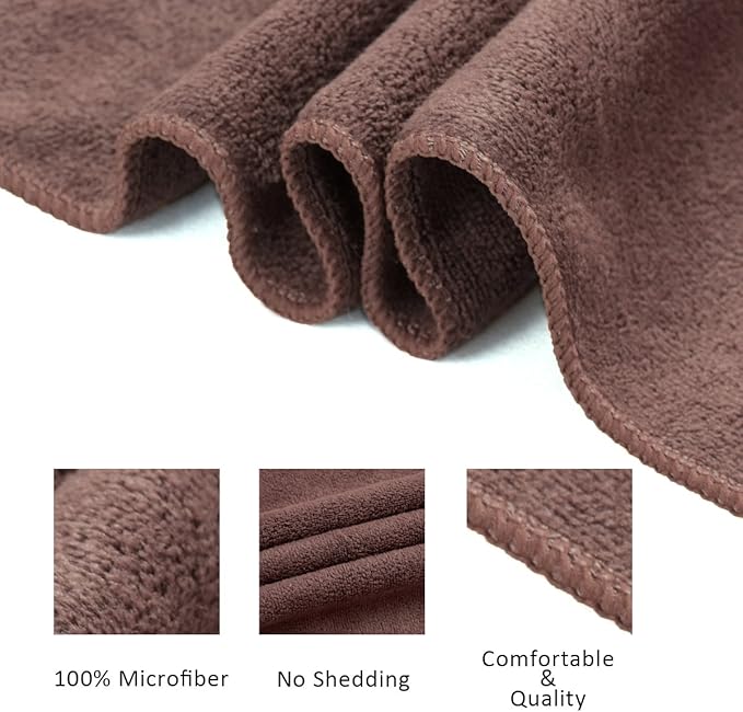 JML Microfiber Towels, Bath Towel Sets (6 Pack, 27" x 55") - Extra Absorbent, Fast Drying, Multipurpose for Bath, Swimming, Fitness, Sports, Yoga, Blue/Brown/Purple-FlexoryFit
