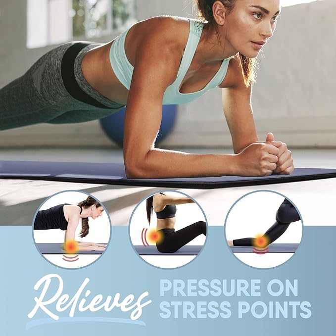 MICRODRY Deluxe Fitness Exercise Yoga Mat for Home & Gym, Extra Thick for High Impact Training, Multi Layered Skid Resistant Surface, Odor Neutralizing with Carrying Strap-FlexoryFit