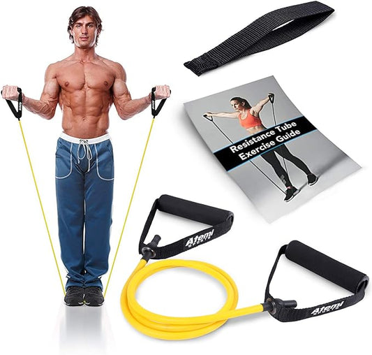 Resistance Bands with Handles and Door Anchor, Gym Resistance Tubes for Strength Training, Exercise Bands for Working Out, Physical Therapy, Home Workouts, Pilates & Crossfit-FlexoryFit