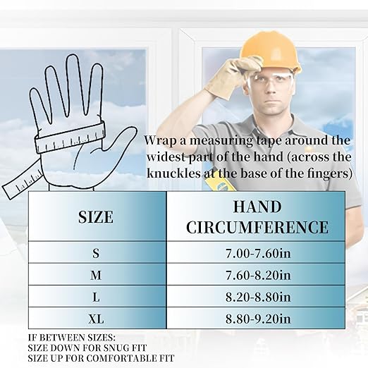 JUMPHIGH Mens Work Gloves, Synthetic Leather Mechanic Gloves, Utility, Touchscreen, Multipurpose, Construction, Warehouse, Truck Driving-FlexoryFit