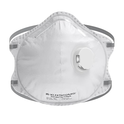 Kleenguard™ 3300 Series N95 Particulate Respirator (54626), RA3315V Molded Cup Style, NIOSH-Approved, Exhalation Valve, Regular Fit, White (10 Respirators/Box)-FlexoryFit