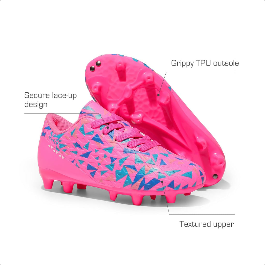 DREAM PAIRS Boys Girls Soccer Cleats Youth Firm Groud Athletic Outdoor Trainning Football Shoes for Little/Big Kid