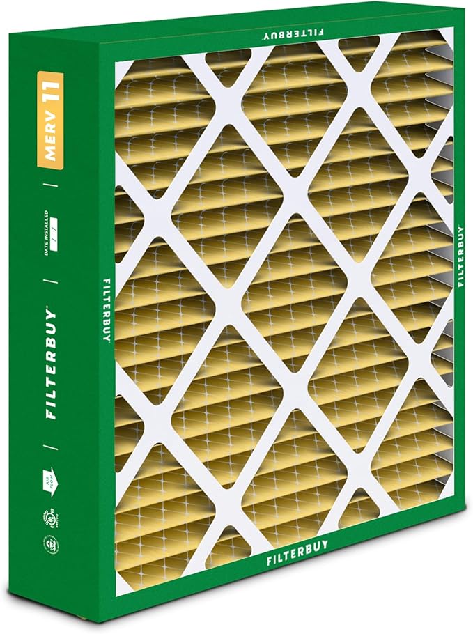 Filterbuy 20x21x5 Air Filter MERV 11 (MPR 1200) Allergen Defense Replacement (4-Pack), Pleated HVAC AC Furnace Filters for Lennox and Electro-Air (Actual Size: 19.88 x 20.50 x 4.38)