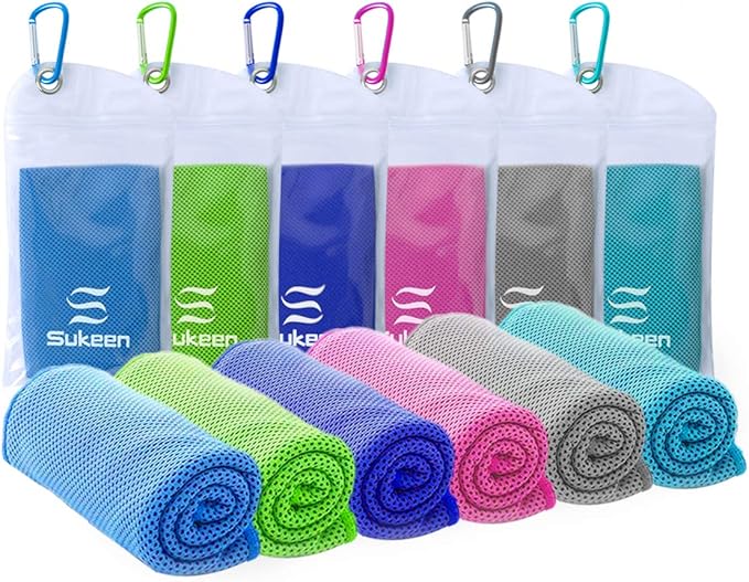 Sukeen Cooling Towel (40"x12"),Ice Towel,Soft Breathable Chilly Towel,Microfiber Towel for Yoga,Sport,Running,Gym,Workout,Camping,Fitness,Workout & More Activities-FlexoryFit