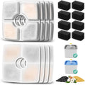 8 Pack Replacement Filters & 8 Pack Pre-filter Sponges for 84oz/2.5L Automatic Pet Fountain, BFLICROY Cat Water Fountain Filter, Triple Filtration Pet Fountain Replacement Filters