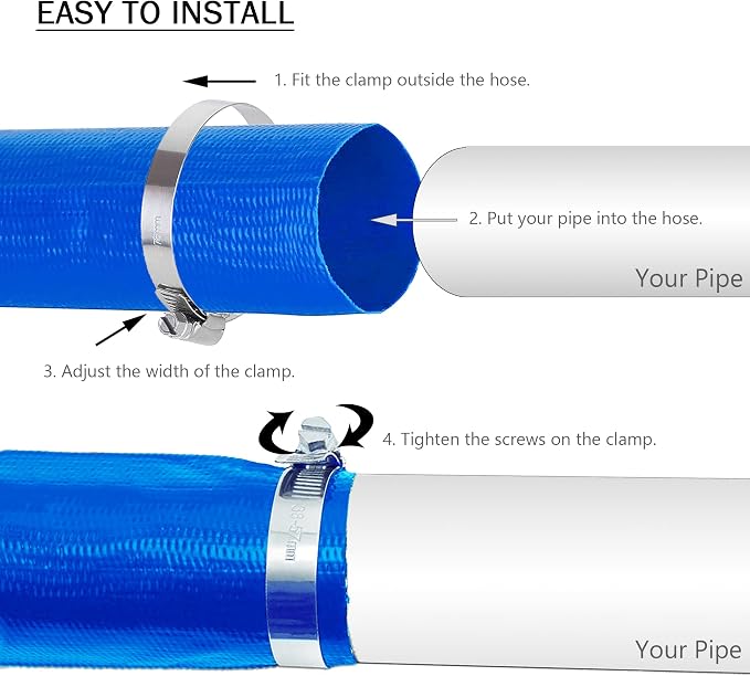 DAVCO 2.5" x 50 ft Pool Backwash Hose, Heavy Duty Reinforced Blue PVC Lay Flat - Image 6