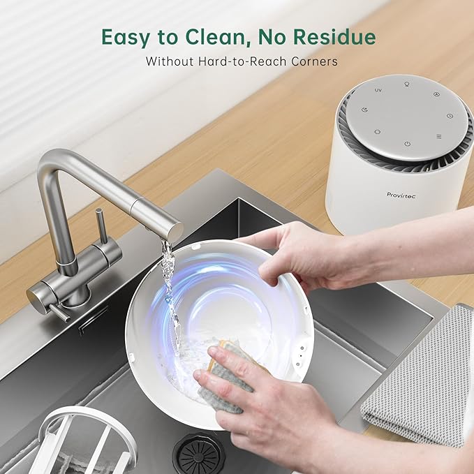 MistFree Smart Humidifier for Bedroom, Evaporative Humidifier No White Dust, Auto Humidity & APP Control, 3L Water Tank Easy to Clean, Sleep Mode, Timing, Humidifiers for Nursery/Baby(White)