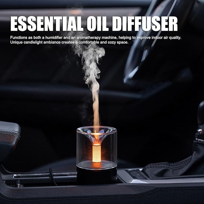 Car Diffuser Humidifier, Essential Oil Diffuser, Infuser Aromas Diffuser, Suitable for Cars, Work Desktops, Bedrooms, Etc (Black)