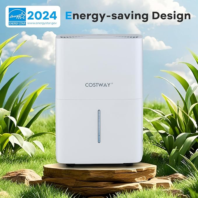 COSTWAY 94.5 Pints Energy Star Dehumidifier, 6000 Sq.Ft Portable Large Home Dehumidifier for Basements with 2 Modes & 3 Fan Speeds, 1.4 Gallon Tank