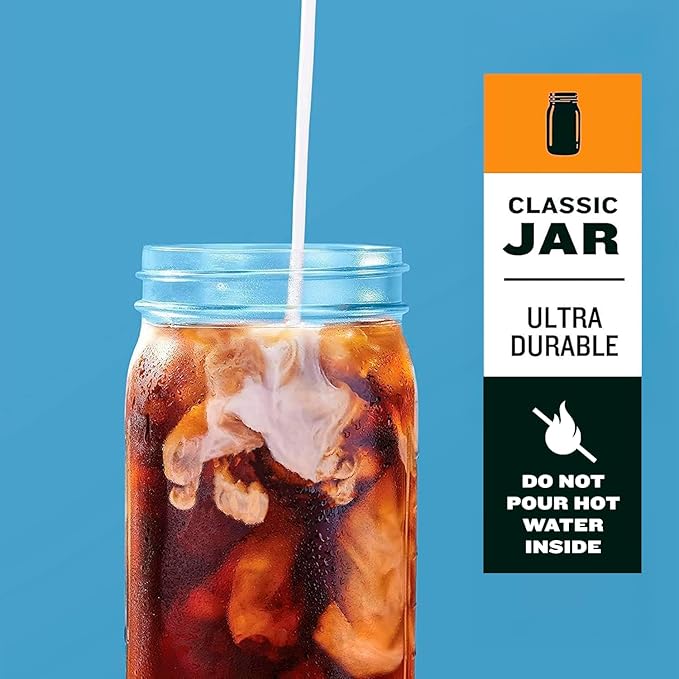 County Line Kitchen Glass Mason Jar Pitcher with Lid - Wide Mouth, 1 Quart (32 oz) - Heavy Duty, Leak Proof - Sun & Iced Tea Pitcher, Cold Brew Coffee, Breast Milk Storage, Water - Yellow