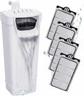 GOZILLA Turtle Tank Filter 74GPH, Low Water Level Turtle Tank 3.5W Fish Tank Aquarium Filters for Small Tanks up to 15 Gallons Include 4 Replacement Cartridges.(White)