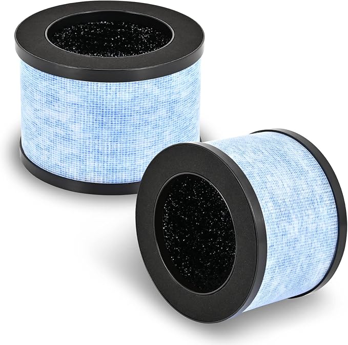 MK06 H13 True HEPA Filters Replacement for AROEVE MK01 MK06 and Kloudi Air Purifier DH-JH01, Intelabe EPI080/EP1080, Elechomes EPI081/EP1081, H13 Premium True HEPA Filter, 2 Pack