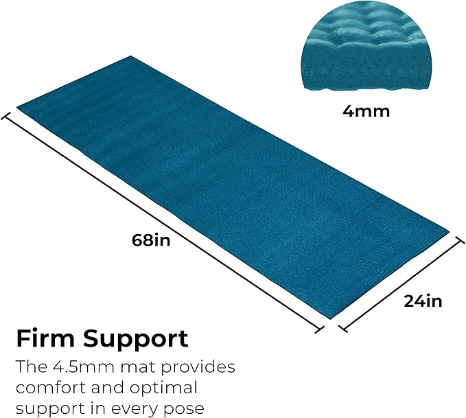 Hello Fit 10-Pack Yoga Mat, 68" x 24" Non Slip Exercise Mat, 4mm Thick Gym Mat for Fitness and Stretching, Bulk Non Toxic Yoga Mats for Schools and Studios-FlexoryFit