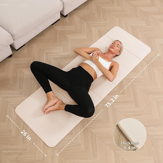 Foldable Yoga Mat - 10mm Extra Thick, 75"26" Non-Slip Exercise Fitness Mat | SGS Eco-Certified, Portable for Yoga/Pilates/Studio/Home Workout-FlexoryFit