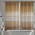 Vintage Brown Gradient Wood Grain Window Valance Curtains, Farmhouse Wood Barn by IDOWMAT
