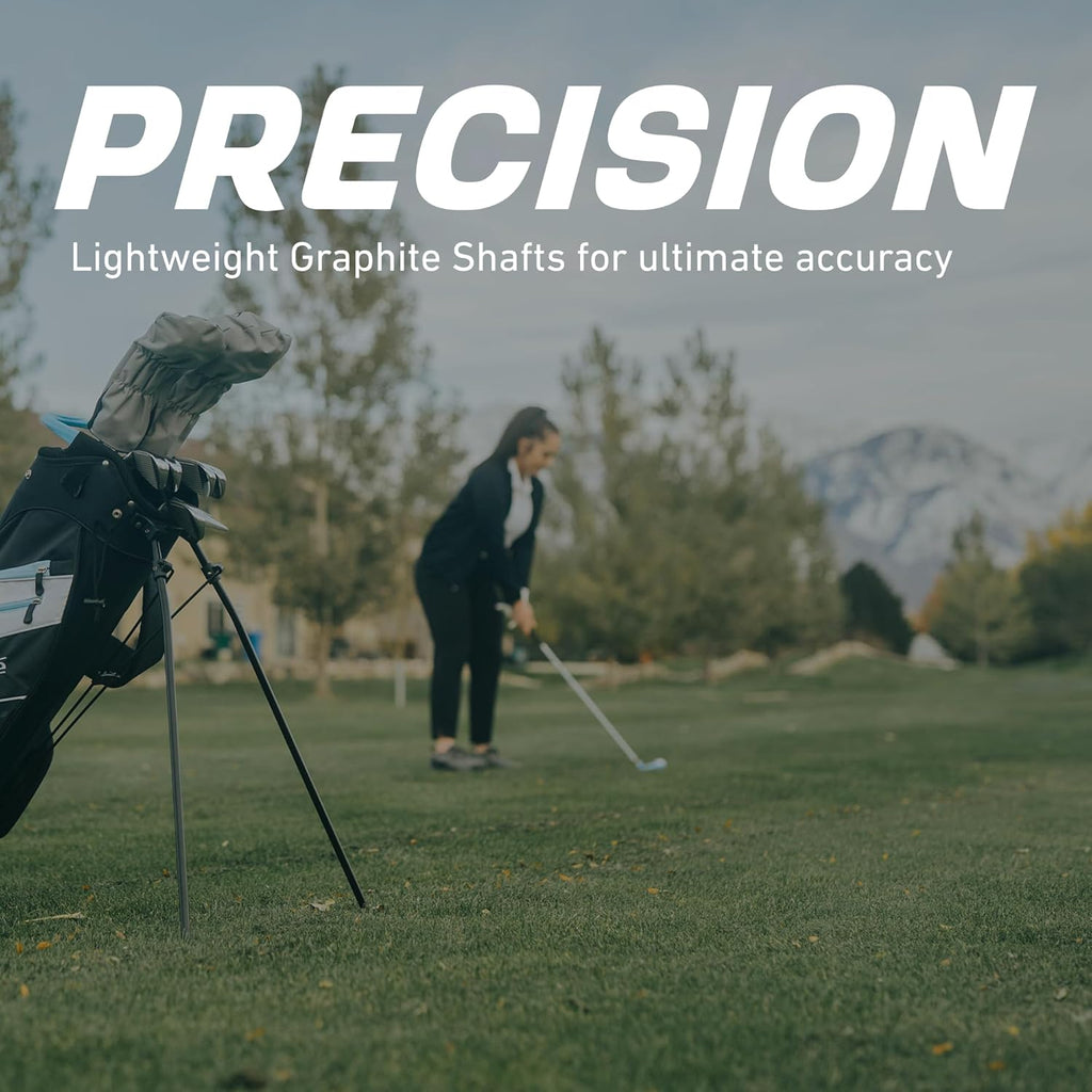 Precise AMG Complete Womens Golf Clubs Set, Includes Driver, Fairway, Hybrid, 6-PW Irons, Putter, Stand Bag, 3 H/C's, Golf Clubs Women Right Handed, Regular & Petite Sizes