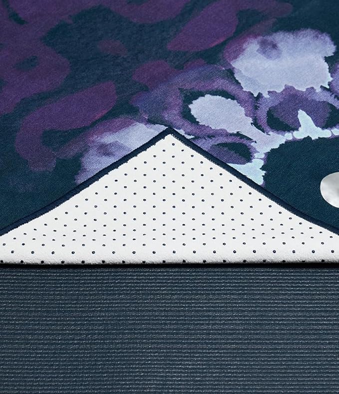 Manduka Yogitoes Yoga Towel – Rubber Grip Dots Non-Slip Bottom, Quick Dry Fitness Towel for Hot Yoga, Pilates, Exercise-FlexoryFit