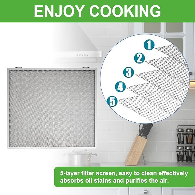 S99010430-003 Grease Range Hood Filters Replacement for 99010430-003 AP6261942 Compatible with Broan Range Hood Filter,15-7/4" X 16-7/8" X 3/8"（2 Pack ）