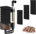 Carefree Fish Aquarium Filter Sponge Fish Tank Quiet Bubble Filter with 3 Sponges and 1 Bag of Filtered Ceramic Balls for Salt Water and Fresh Water(not Included Air Pump)