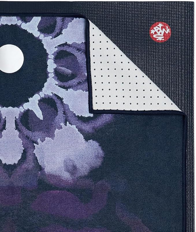 Manduka Yogitoes Yoga Towel – Rubber Grip Dots Non-Slip Bottom, Quick Dry Fitness Towel for Hot Yoga, Pilates, Exercise-FlexoryFit