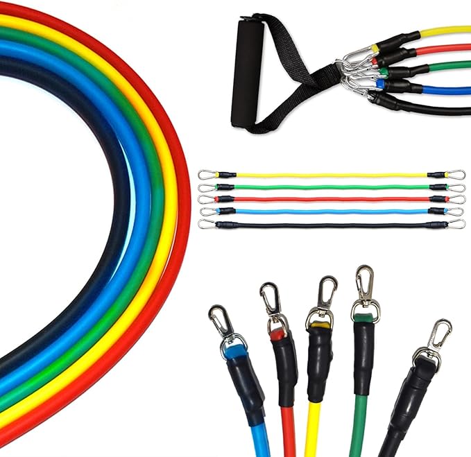 Resistance Bands, Resistance Band Set, Strength Training Fitness Bands, Exercise Bands for Men and Women, Resistance Bands with Handles, Door Anchor, for Shape Body and Home Workouts-FlexoryFit