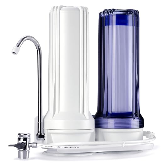 iSpring CKC2 2-Stage Countertop Water Filter, NSF/ANSI 58 Certified, Sediment & by iSpring