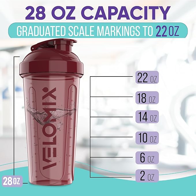 '-4 PACK- 28 oz Protein Shaker Bottle for Protein Mixes - 4x Wire Whisk | Leak Proof Shaker Cups for Protein Shakes | Protein Shaker Bottle Pack | Protein Shake Cup (Burgundy Pack)-FlexoryFit