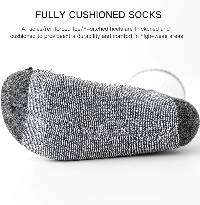 JOYNÉE 8 Pairs Mens Breathable Athletic Crew Socks Arch Support Cushioned Socks for Hiking Sports Running,Sock Size:10-13-FlexoryFit