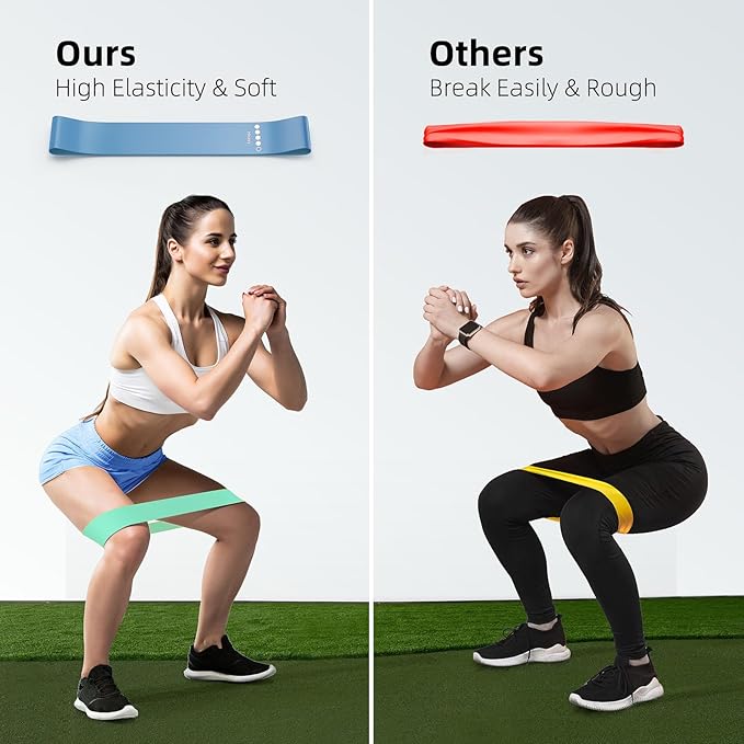 Resistance Bands for Working Out, Elastic Pilates Flexbands for Physical Therapy Yoga, Stretch Exercice Loop Bands for Booty Legs-FlexoryFit