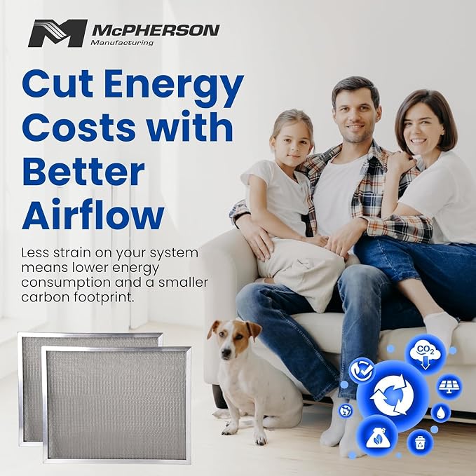 McPherson Reusable Air Filter 24x24x1 | Washable MERV 8 | Made in USA Metal - Image 6