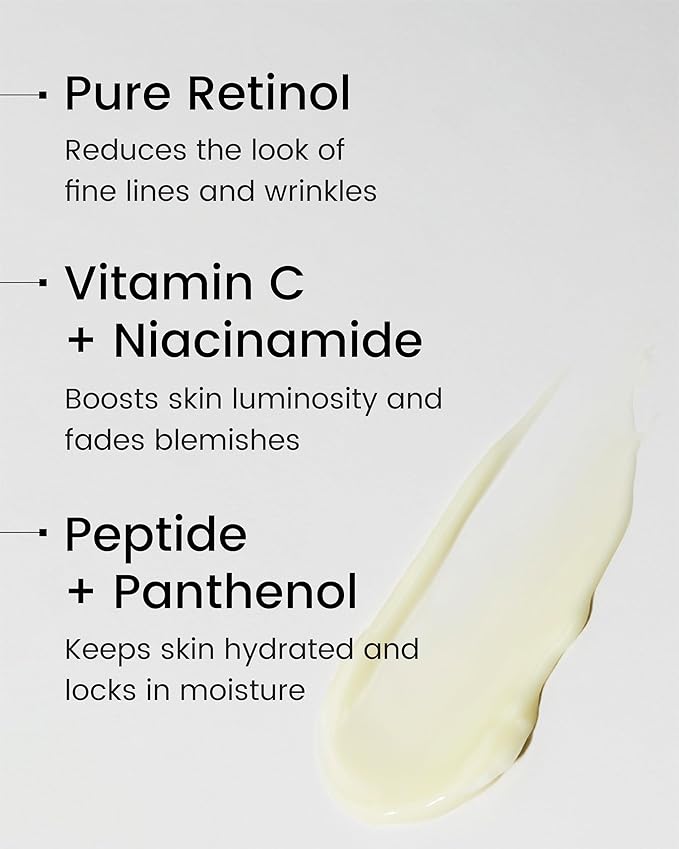 Korean DOMINAS Retinol Serum for Face (1fl oz) – Youth Rejuvenating Face Ampoule for Improving Fine Lines & Reducing Pigmentation, Skin Care for Day & Night Use. Vitamin C, Niacinamide, Peptide-FlexoryFit