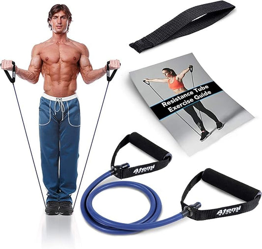 Resistance Bands with Handles and Door Anchor, Gym Resistance Tubes for Strength Training, Exercise Bands for Working Out, Physical Therapy, Home Workouts, Pilates & Crossfit-FlexoryFit