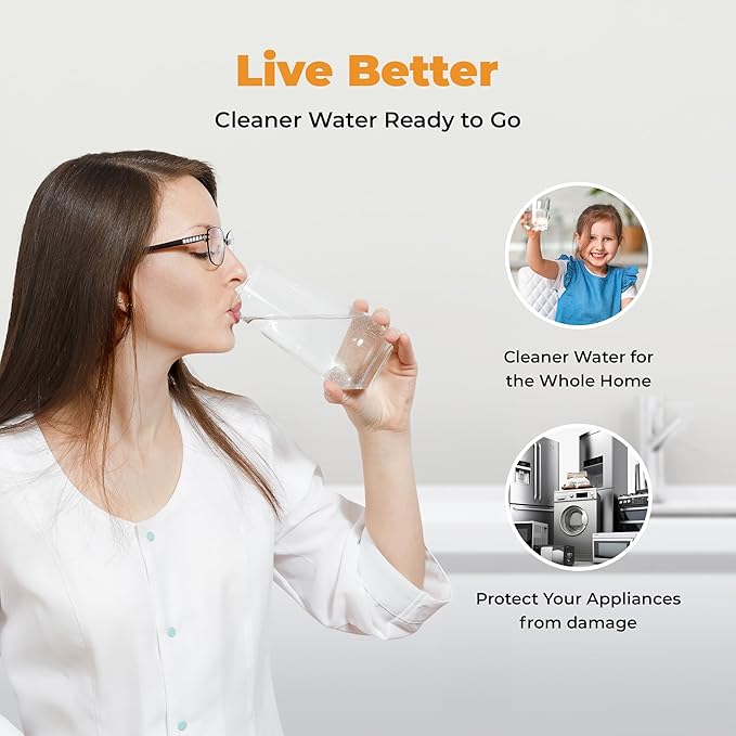 Rotek Water Systems Whole House Water Filtration System | 1-Stage Water Filter System | ACB | Clean Water | Carbon Block Filter | 20 Inch