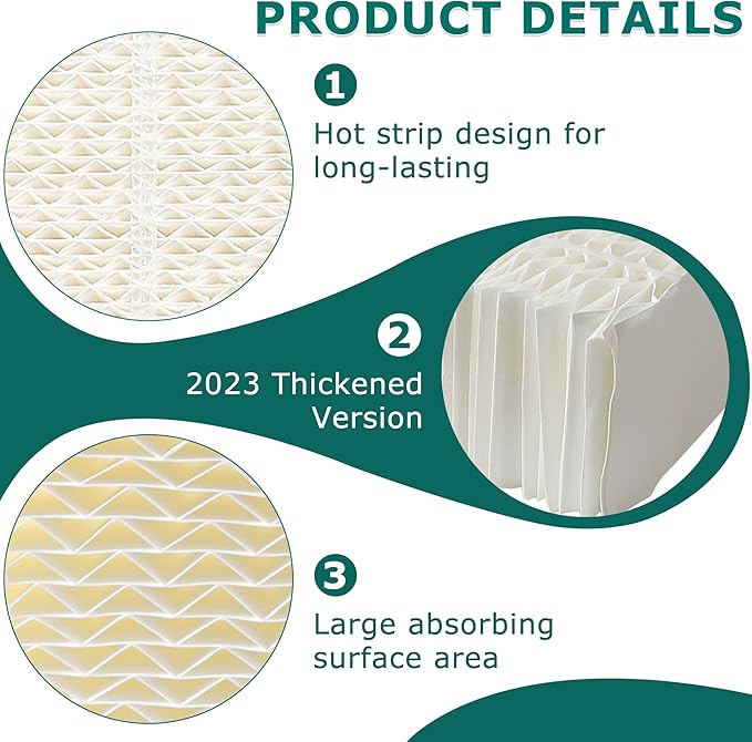 TOMOON 1043 Super Wick Humidifier Filter 2 Pack -Replacement for Essick Air Aircare 831000 EP9500 EP9700 EP9800 826000 821000 826800 and Bemis Spacesaver 800 8000 Evaporative Series air humidifier