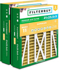 Filterbuy 21x23.5x5 Air Filter MERV 11 Allergen Defense (2-Pack), Pleated HVAC AC Furnace Air Filters Replacement for Trane Perfect Fit & American Standard (Actual Size: 20.00 x 23.09 x 4.97 Inches)