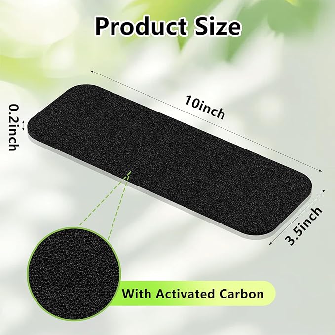 FINGUOLA 20 Pack Ceiling Fan Filters for Blades, Activated Coconut Carbon Fan Filter for Ceiling Fan, Easy-Stick Universal Air Filter for Common Household Contaminants